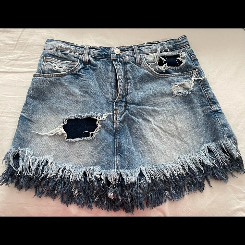 Denim skort